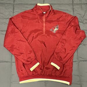 Phoenix Coyotes Starter 1/4 Zip Pullover Windbreaker Jacket Size Large